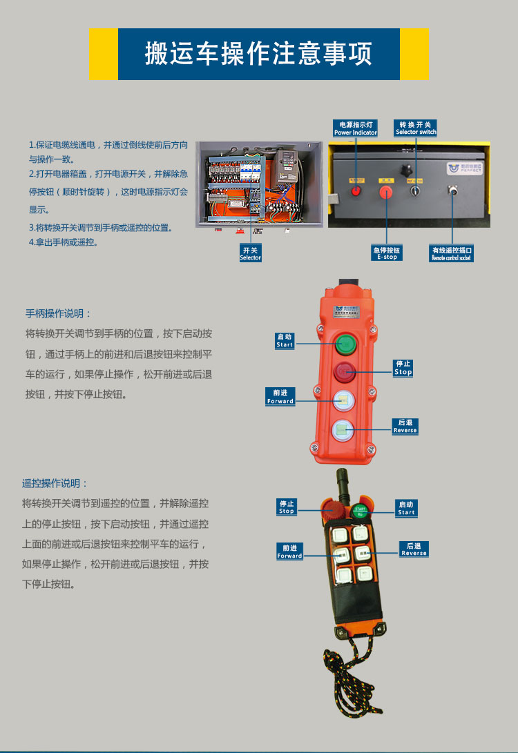 拖線纜軌道平車